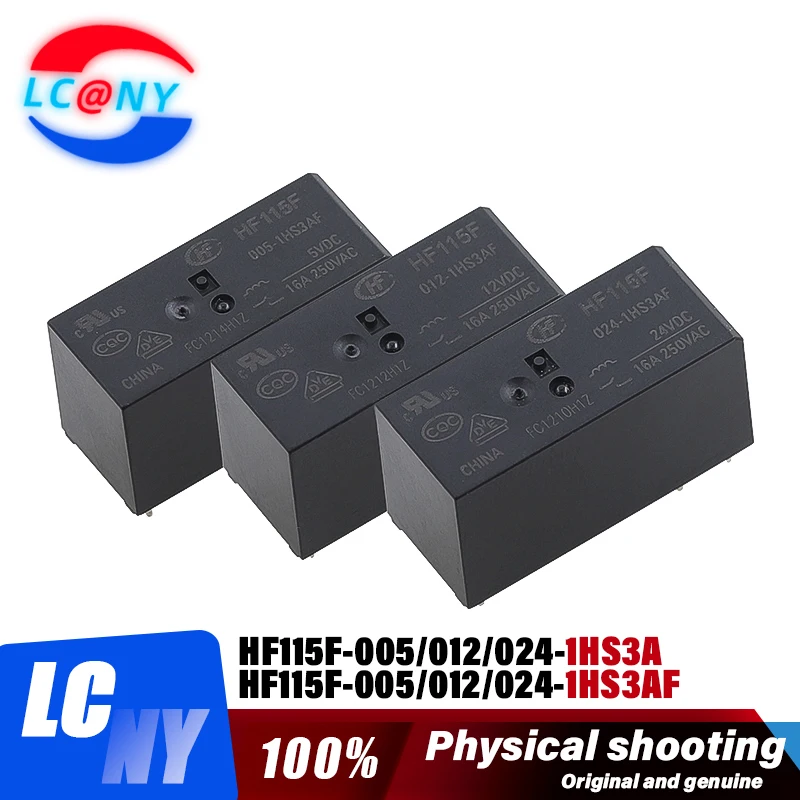 10Pcs/lot HF-JQX-115F 005 012 024-1HS3A 1HS3AF 6Pin 16A 250VAC HF115F-005-1HS3A HF115F-005-1HS3AF