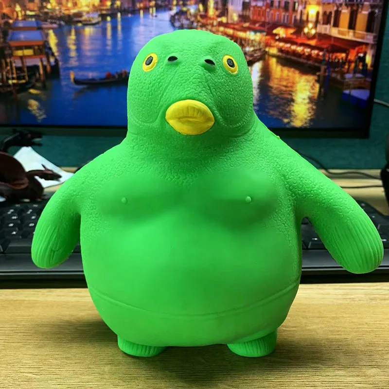 Squishy Green Headed Fish Stress Ball Slow Rebound Squeeze Fidget Toy ASMR Sensory Decompression Toy Anti-Anxiety Hand Relax Toy