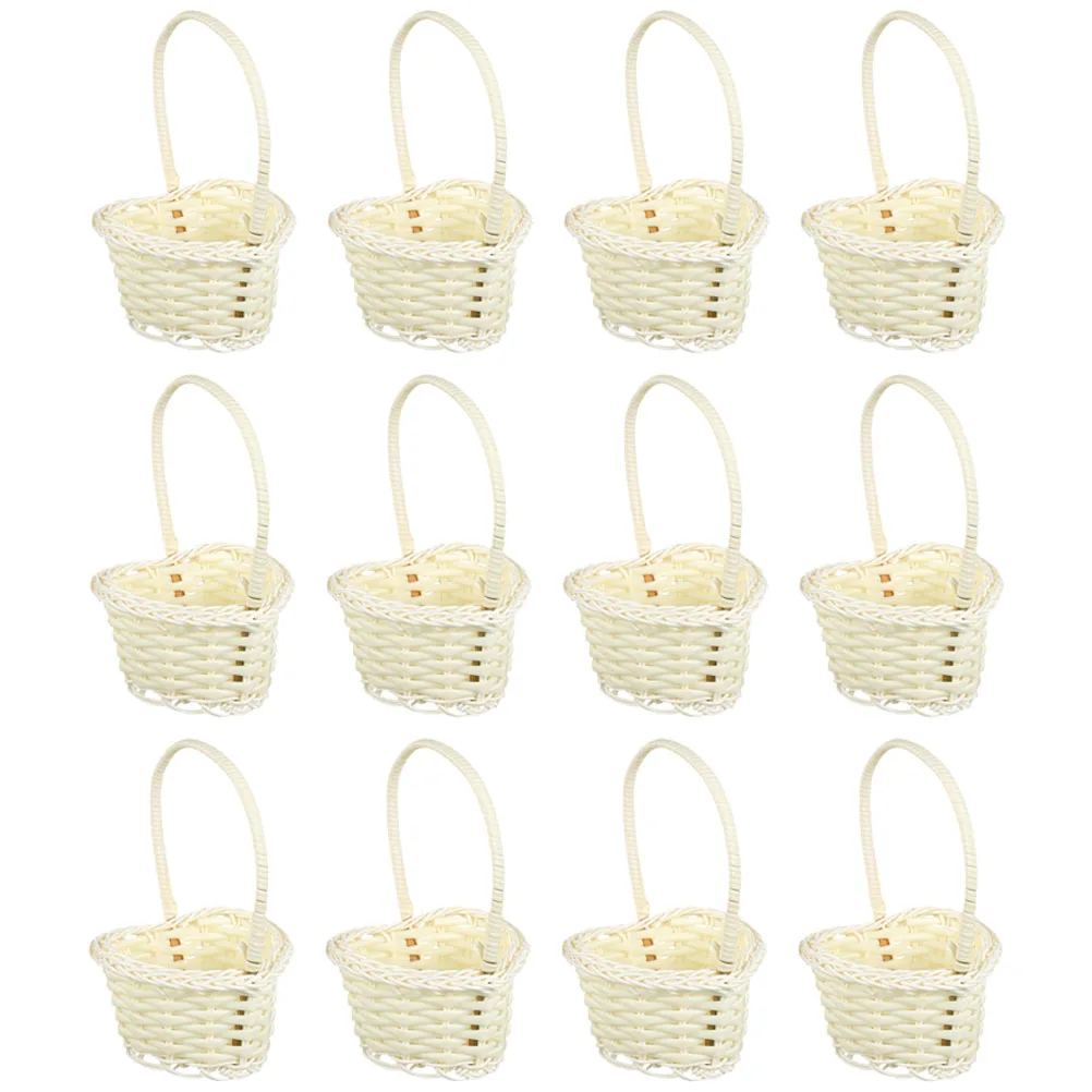 

Rattan Flower Basket Baskets for Picking Flowers Craft with Handle Decor Woven Wedding