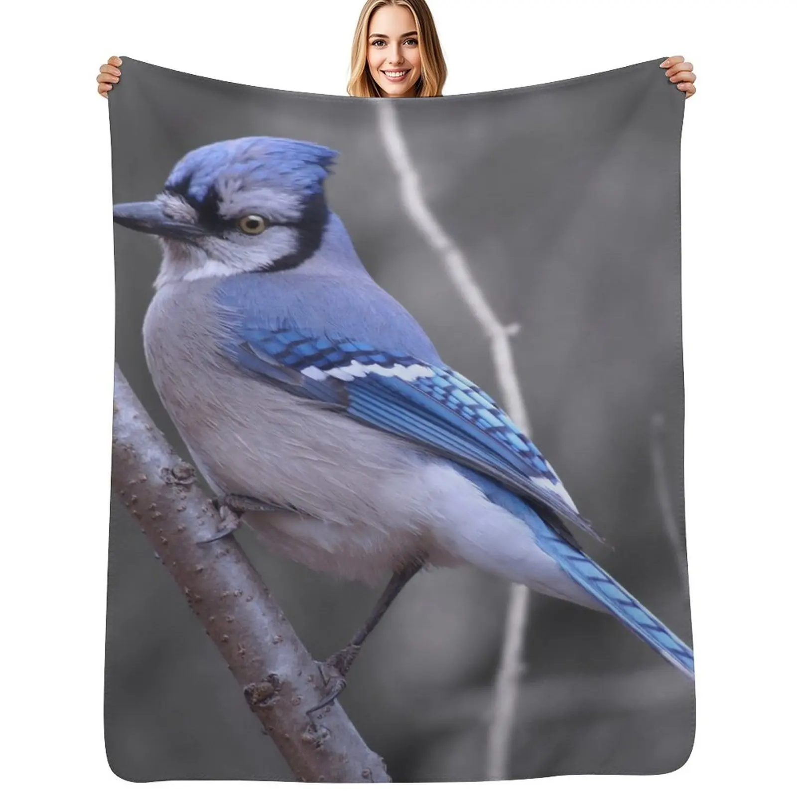Bluejay Throw Blanket Compact Warm Blanket for Car Road Trip