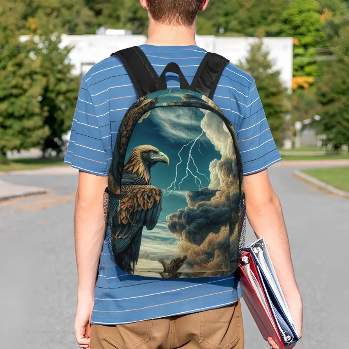 

Eagle And Thunder In The Sky Backpack Student BookBag Children School Bag Laptop Shoulder Bags for Boys Girls