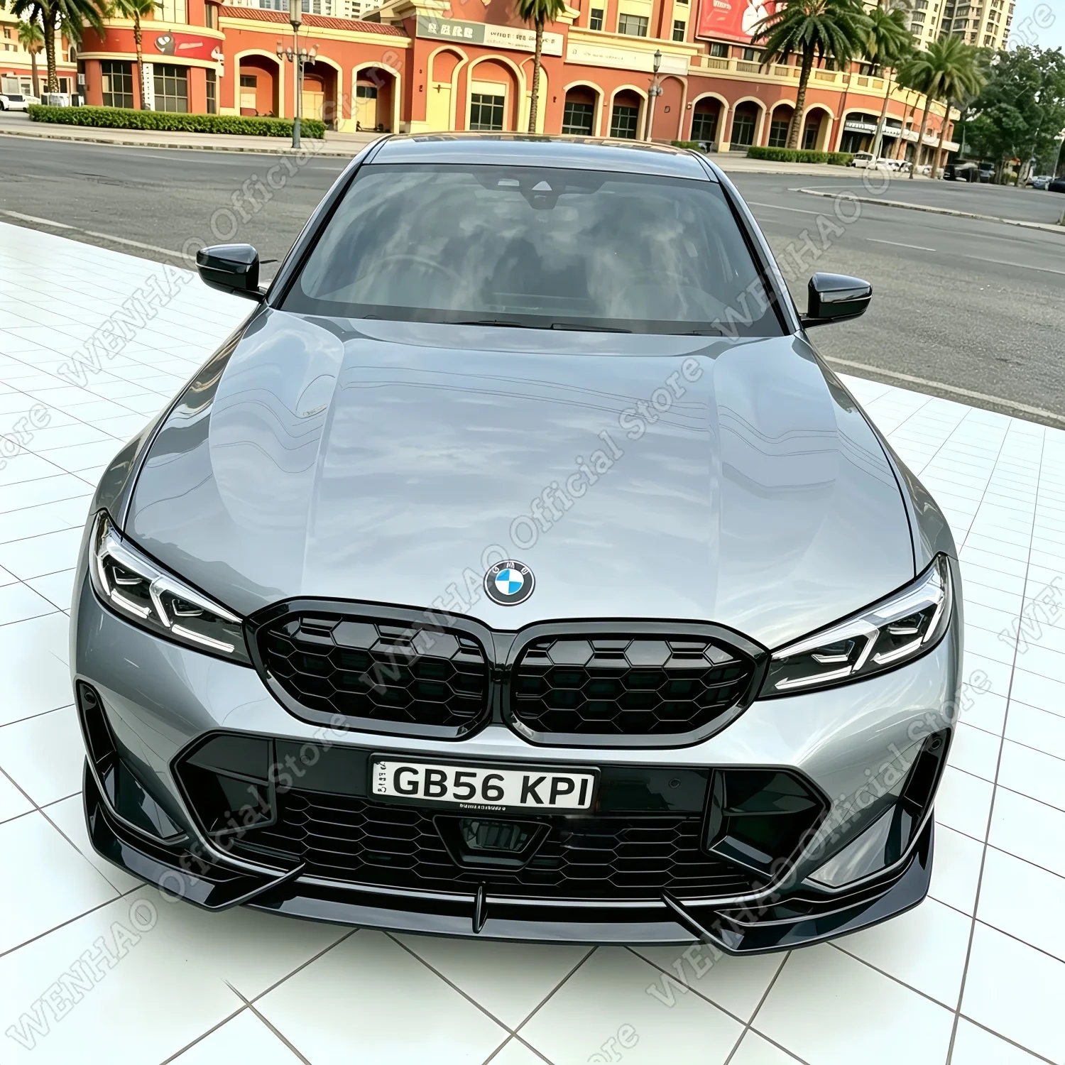BMW G20 G21 LCI M 스포츠 330i 330e 320d M340i 2022-2025 튜닝 범퍼 바디킷용 3PCS 글로스 블랙 자동차 프론트 범퍼 립 스플리터 썸네일 3