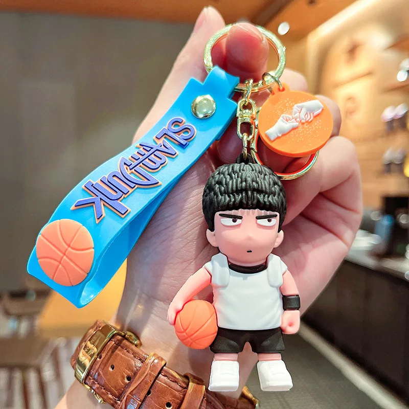 Anime SLAM DUNK Keychain Sakuragi Hanamichi Rukawa Kaede Hisashi Mitsui Action Figure Bag Pendant Car Key Chain Model Toys Gift