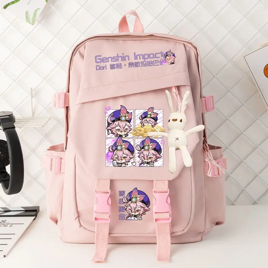 

Genshin Impact Collaboration Anime Game Dori Q Version Unisex Backpack Casual Trendy School Bag Ww Anime