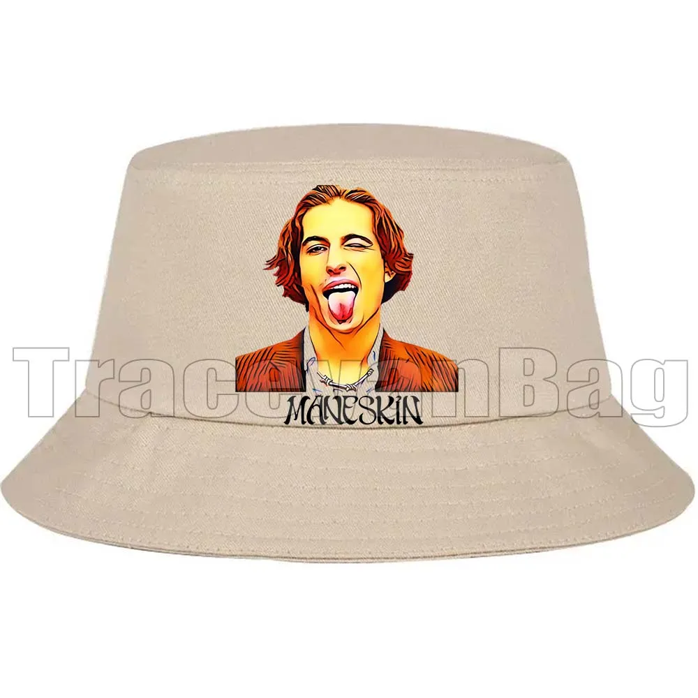 

Damiano David Maneskin Italia Music Band MAMMAMIA Damian Bucket Hats Fishermen Caps Outdoor Casual Cap Men Women Sunscreen Hat