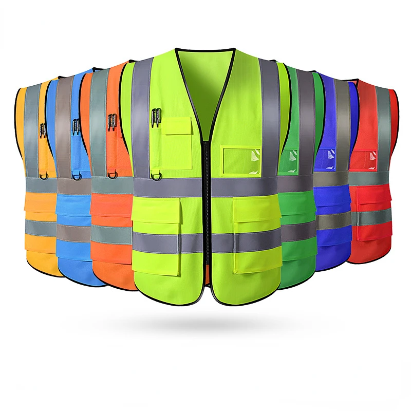 

Multi-pocket Reflective Safety Vest Traffic Vest Railway Coal Miners Uniform Breathable Racing Running Sports