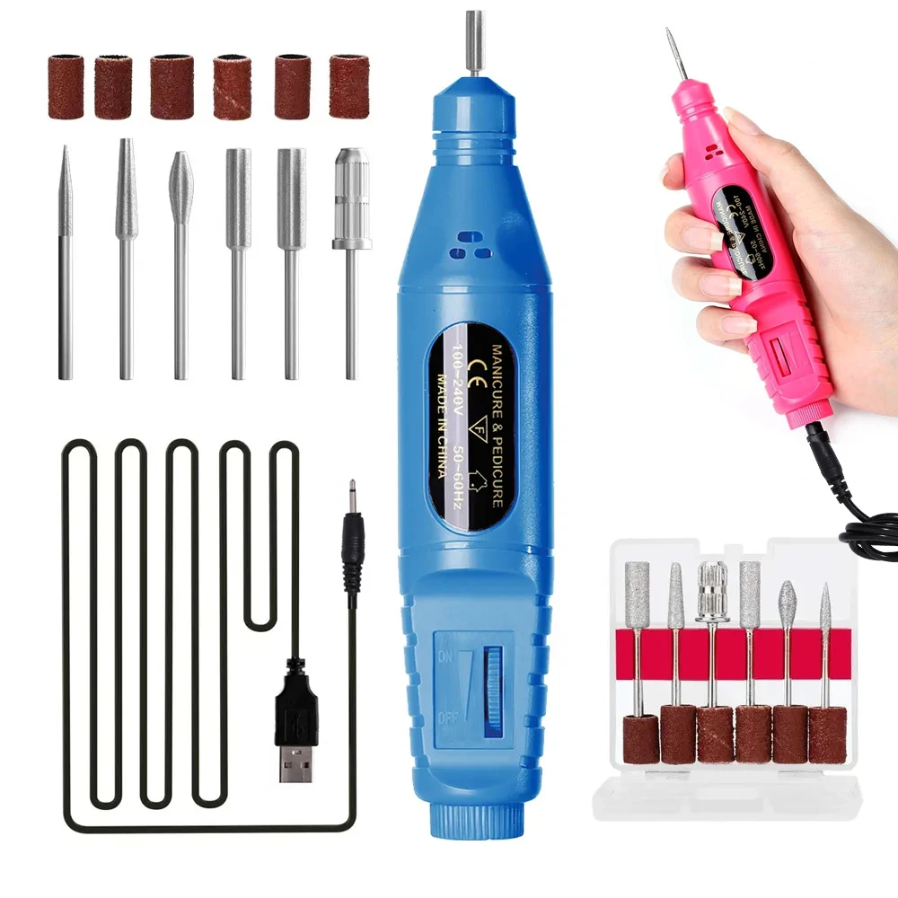 CNHIDS Handheld Electric Nail Drill Machine Set Pedicure Polishing Equipment Manicure Nail Polishing Tool Home Use Machine