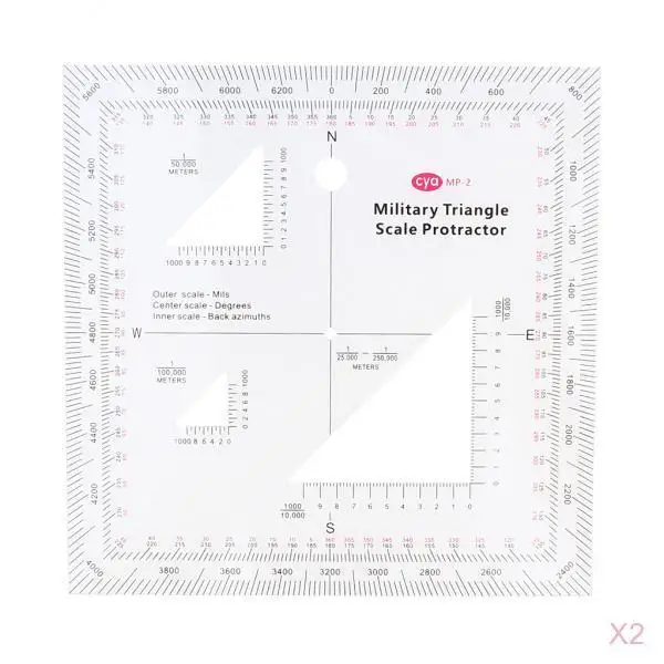 UTM Map Coordinate Scale Protractor Durable Acrylic Ruler for Graphic Training Aid