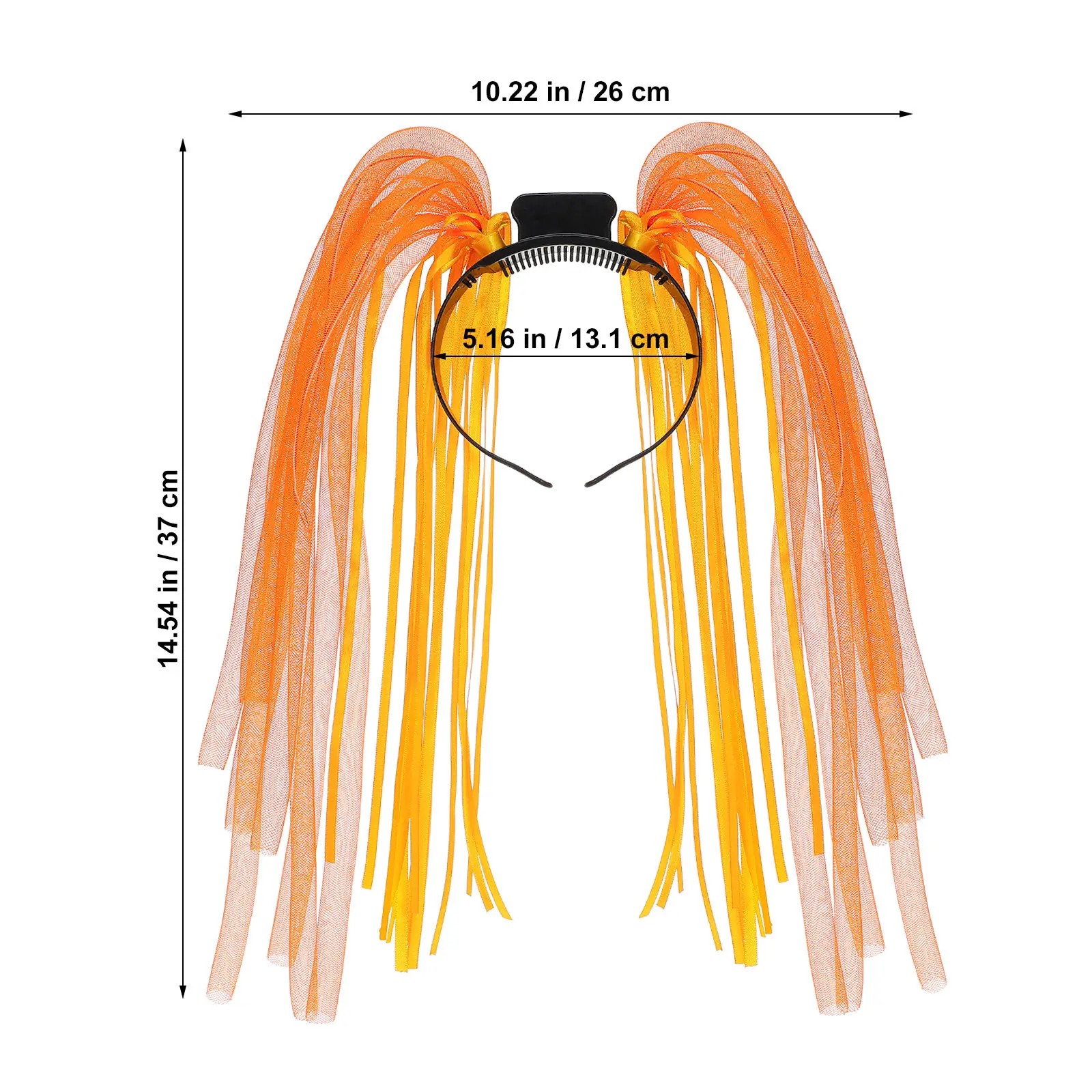1Pcs LED Head Band Flashing Braid Tube Pigtail Orange 2 Files Control Ideal for Holidays Concerts Night Events