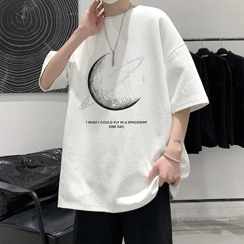 男性用の特大コットンTシャツ,トップス,通気性のあるカジュアルウェア,半袖Tシャツ,ストリートウェア