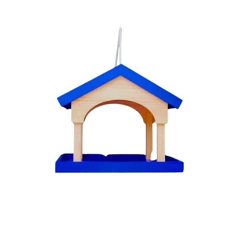 

Wooden outdoor bird feeder creative bird's nest decoration ornament pastoral solid wood bird house shelf rainproof