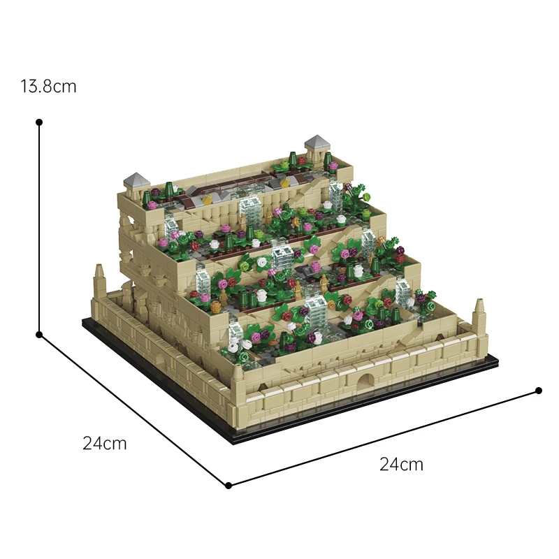 ‌ MOC Babylon Hängende Gärten Architektur Bausteine 1863PCS Ancient Wonder Modell Ziegel Spielzeug Urlaub Geschenk für Erwachsene Teenager