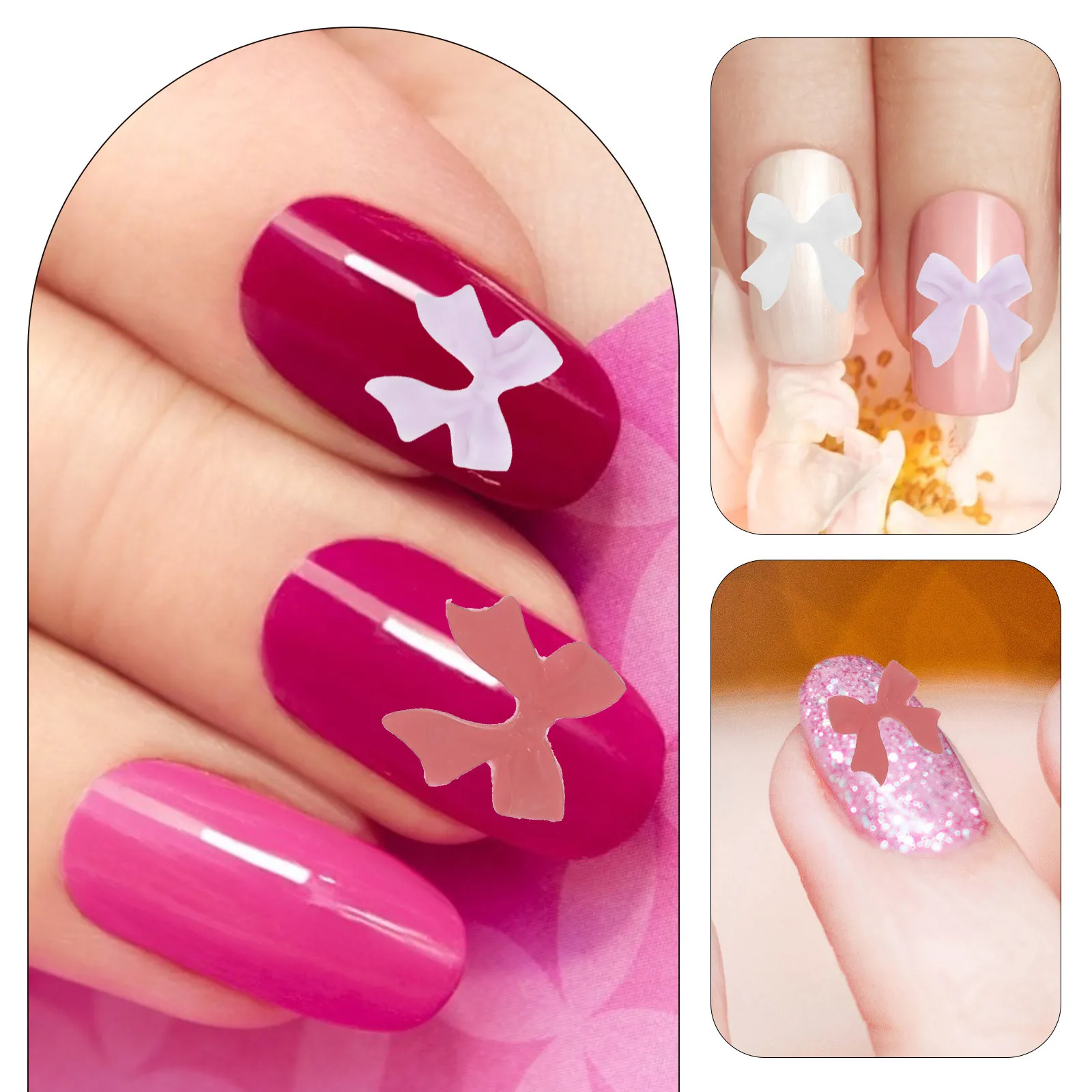 

Подвески для ногтей, набор смешанных бантов, долговечные стильные 3D украшения для дизайна ногтей для акриловых ногтей, подвески для ногтей