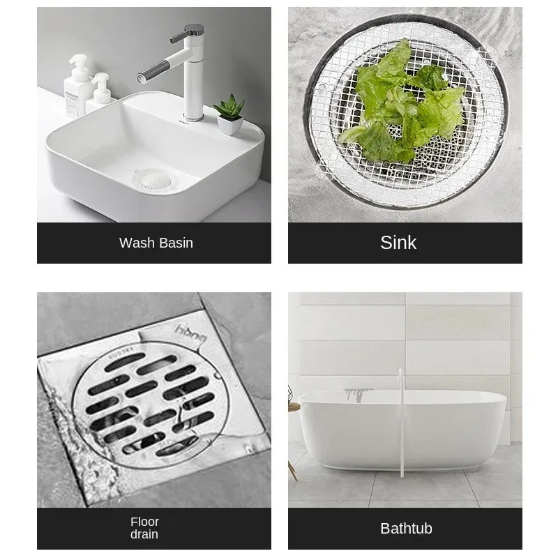 Filtre anti-blocage de poulet, autocollant de vidange de sol, attrape-cheveux en maille, bouchon, couvercle de vidange de douche, évier de cuisine,