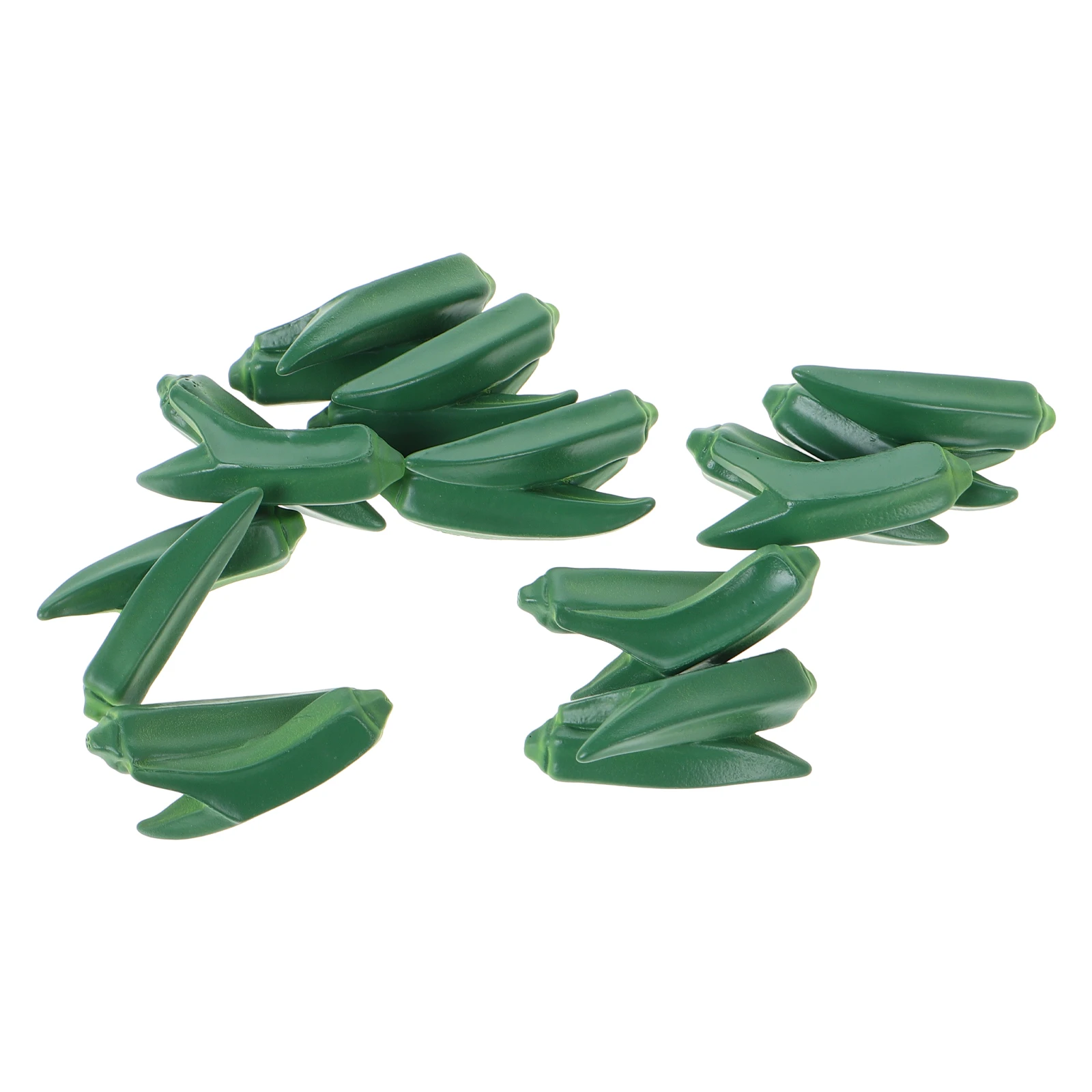 

10pcs Fake Okra Mini Realistic Vegetables Accessories Dollhouse Play Kitchen Decoration Mini Resin Food Pretend Play Miniature