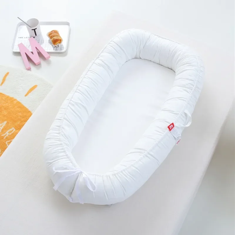 Portable Baby Co - sleeper Solid Color Pillowless Foldable Model Travel Baby Nest