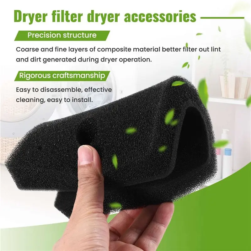 AEE3-2 Pcs Replacement Filter For 9164761 Dryer Heat Pump Dryer,Condenser Dryer Filter Foam Base Filter Dryer Parts