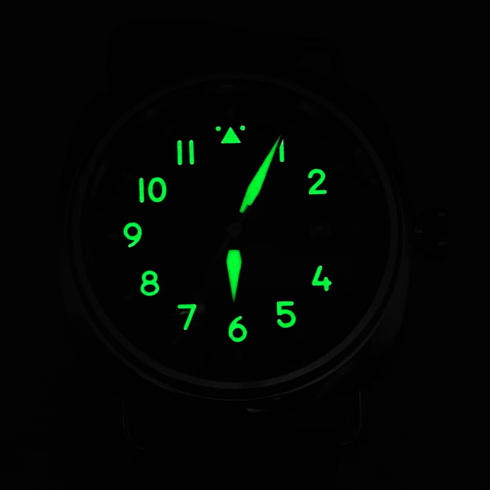 Vintage Flying Men\'s Watch Automatic Mechanical Watch NH35A Caliber Black Air Force Green Super Bright Luminous Sterile Screw Cr