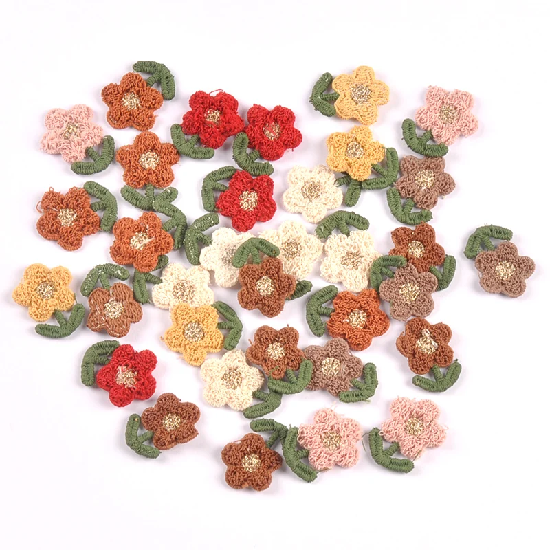 10pcs 22x18mm Unadhesive Cartoon Small Flower Patch Appliques DIY Kids Hat Shoe Sock Hair Clip Craft Supplies cp4309