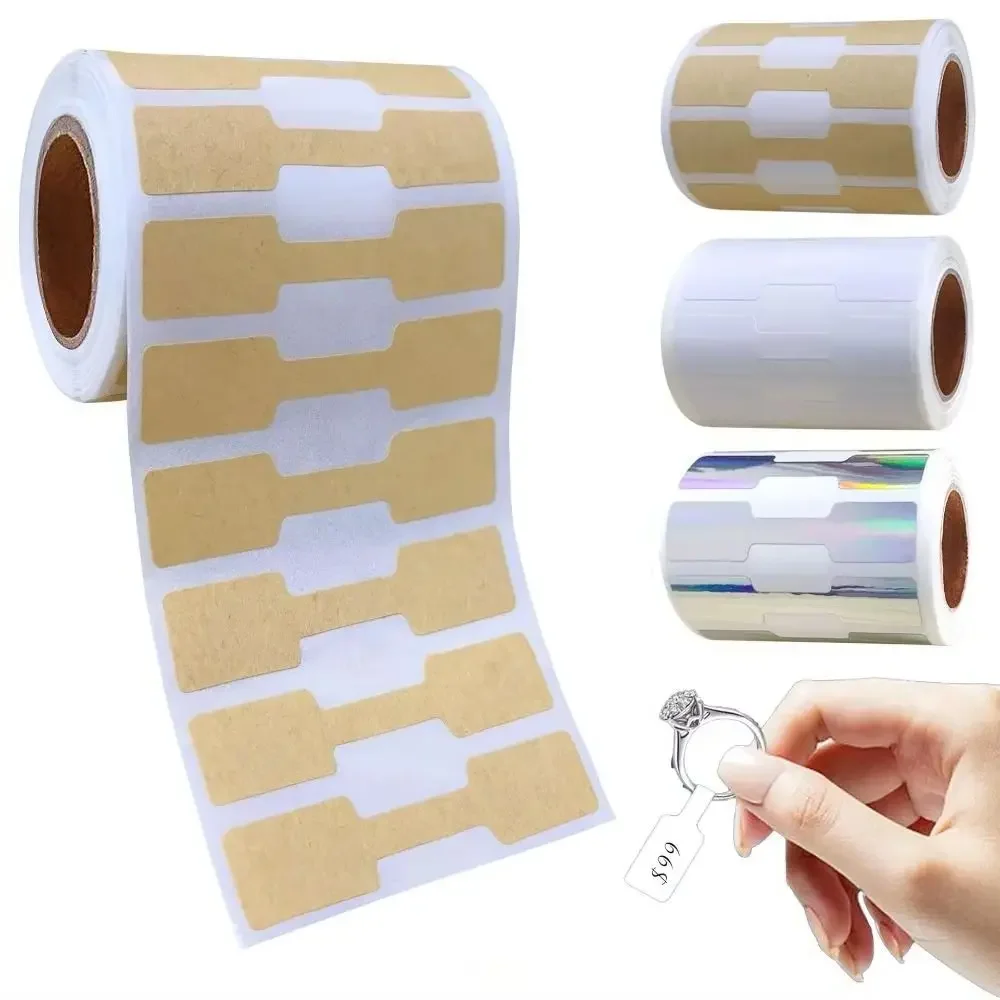 

500 шт./рулон, наклейки с ценами, ювелирные изделия, ценники, самоклеящиеся белые пустые наклейки, крафт-бумага, кольцо, ожерелье, серьги, ценник