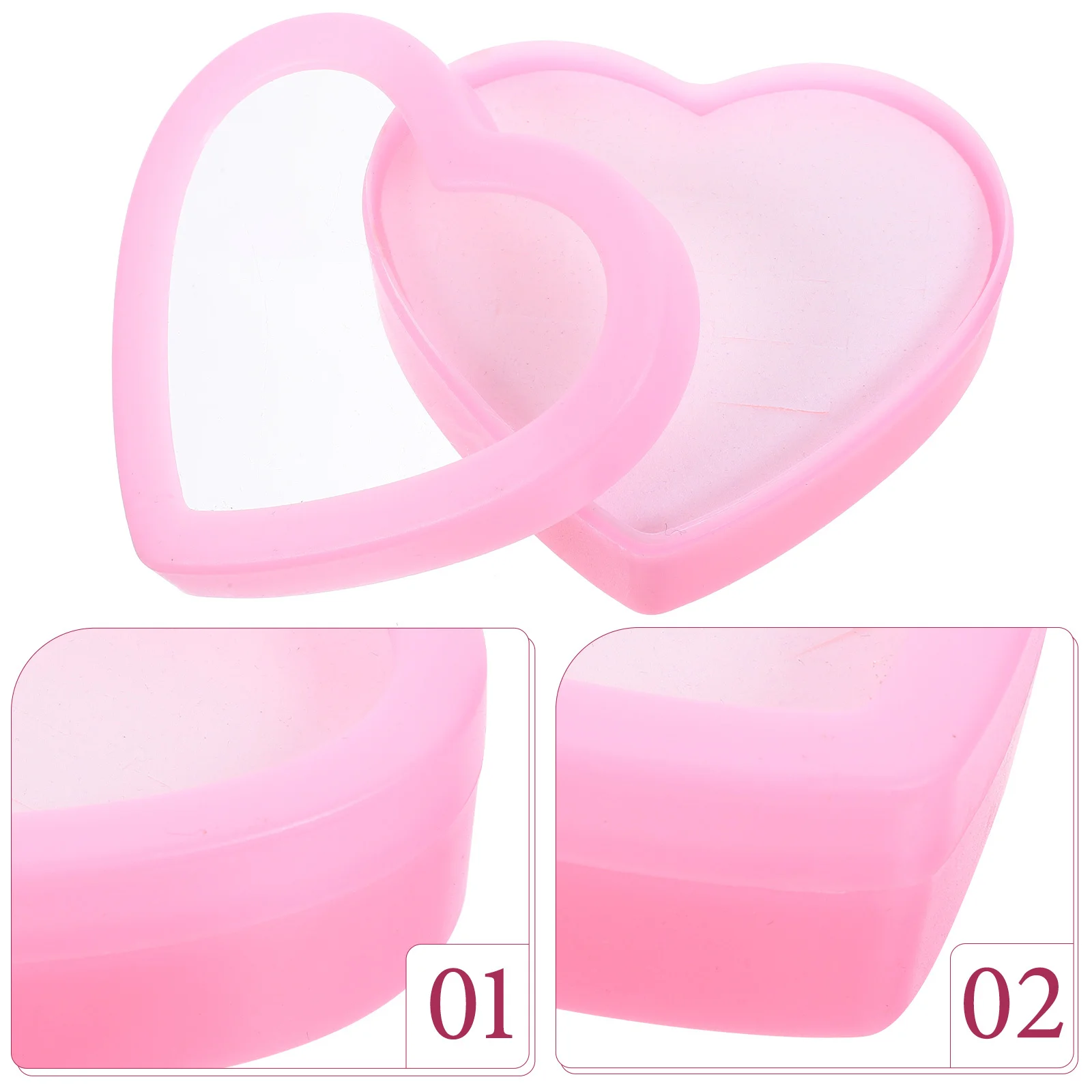 

1 шт., чехол для хранения колец в форме сердца для детей, органайзер для ювелирных изделий, несколько слотов, пылезащитная коробка, держатель для колец на палец для девочек, подарок