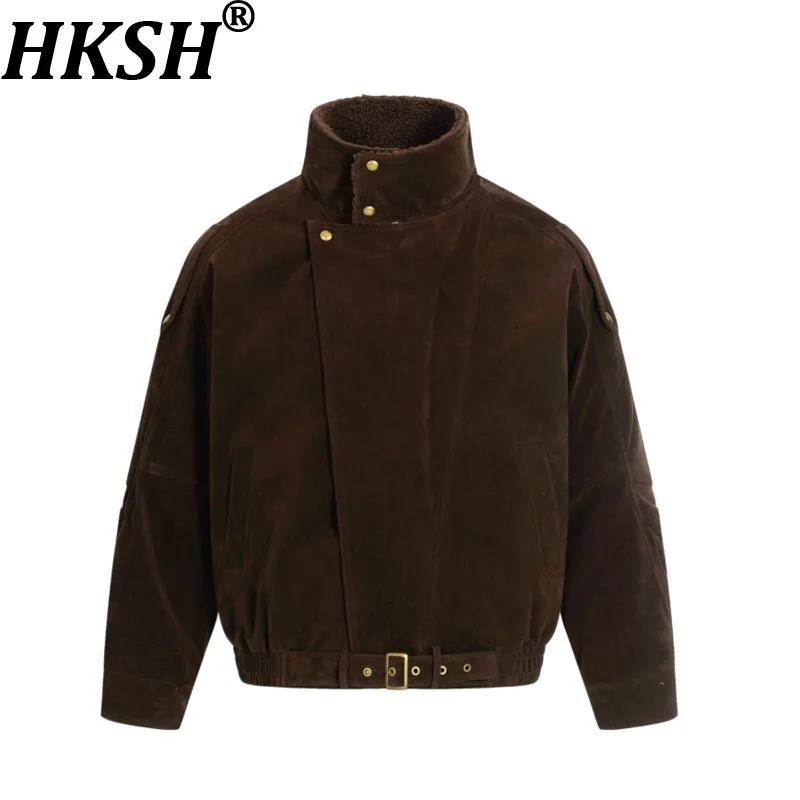 HKSH Autumn Winter New Men Dark Design Thickened Fur Collar Warm Duck Down Jacket Trend Casual Stylish Women Padded Coat HK18505