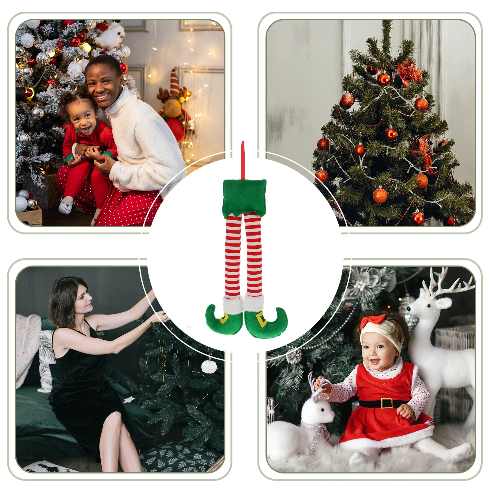 

Fabric Christmas Leg Decor Elf Feet Hanging Ornament for Tree Fireplace Unique Holiday Decoration Leg Christmas Tree Decorations