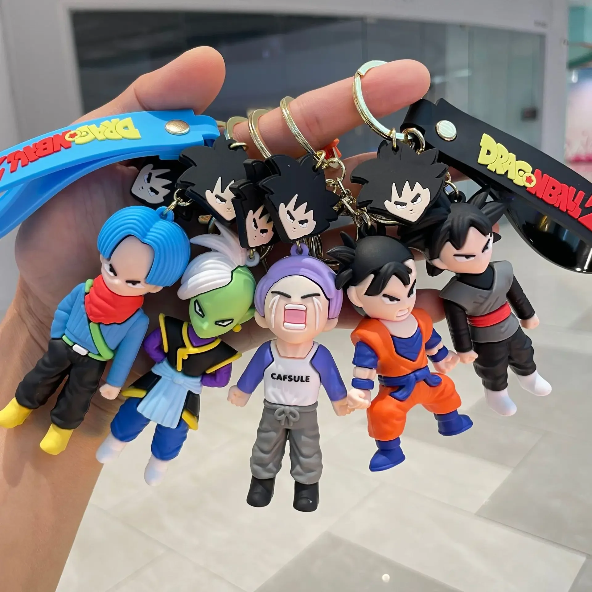 Anime DRAGON BALL Key Chains Goku Black Zamasu Trunks Keychain Cartoon Cute Doll Fashion Bag Car Pendant Figure For Unisex Gifts