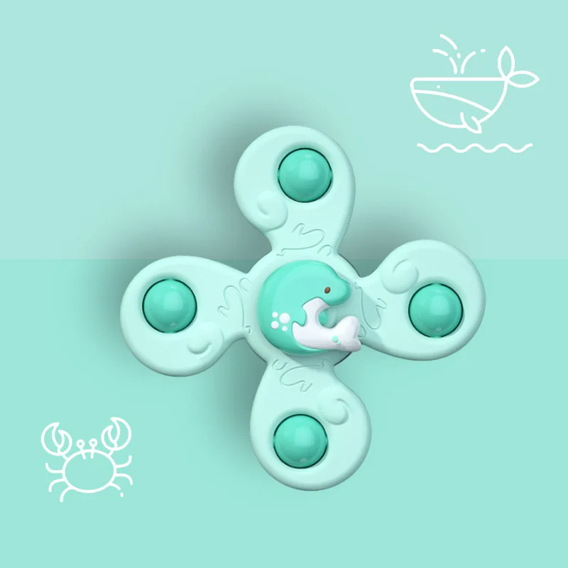 1pcs Suction Cup Fidget Spinner Toys Release Stress And Anxiety Kids Sensory Spinning Toys Gifts For 18 Months Up Toddlers