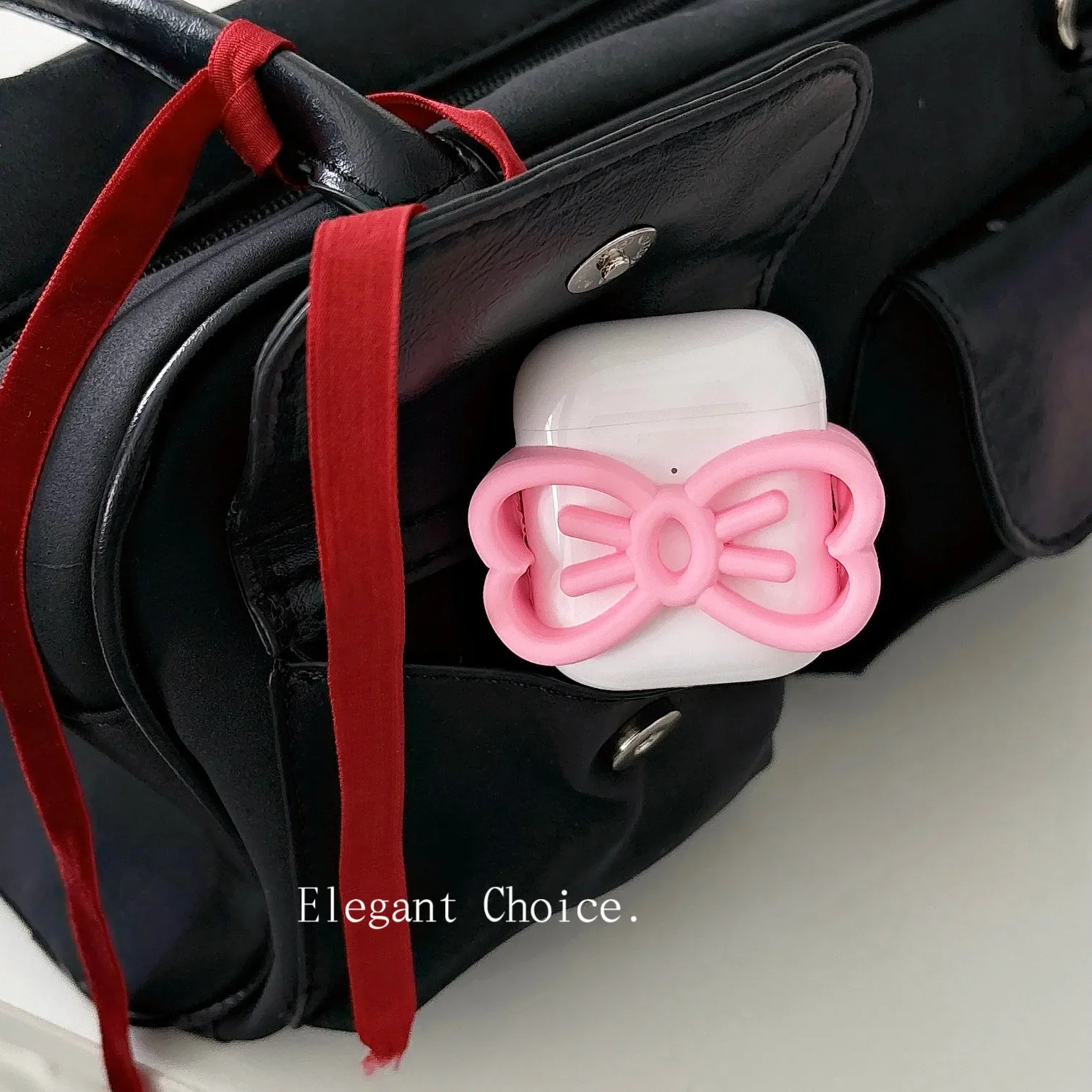 Funda rosa con lazo para AirPods 4, Airpod 1, 2, 3 Pro Pro2, auriculares Bluetooth, caja de carga, funda para auriculares