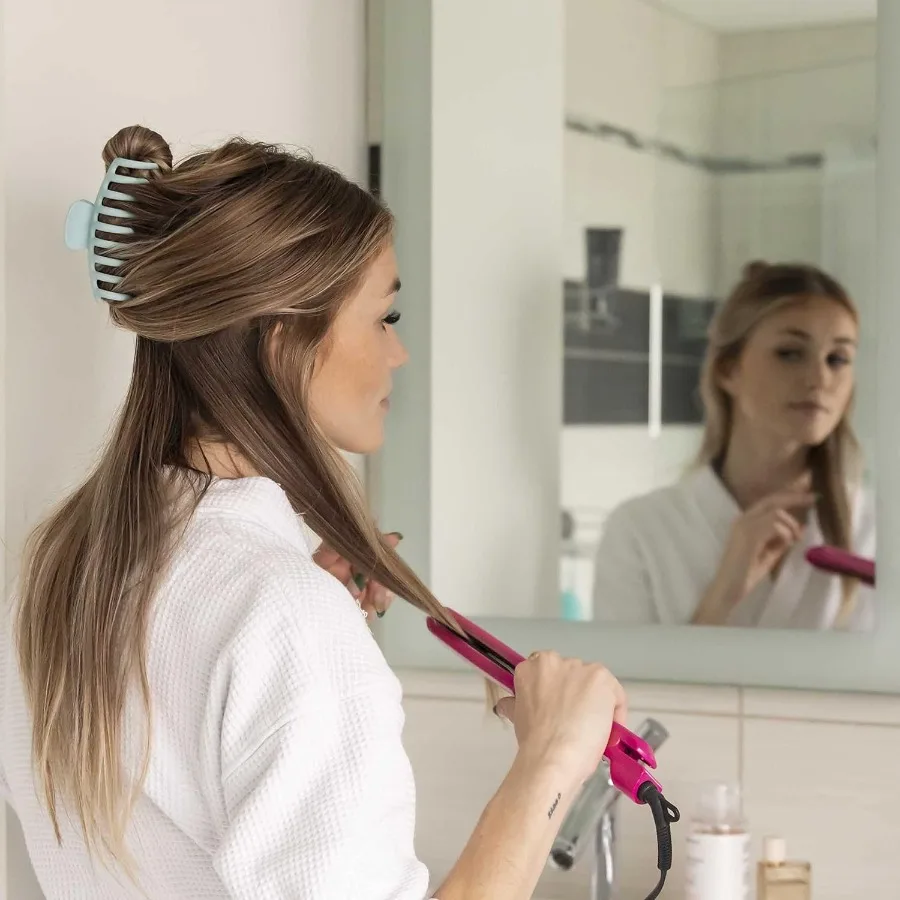 مشابك مخلب كبيرة للشعر السميك مثالية للنساء مع شعر سميك أو ثقيل غير قابل للانزلاق بلمسة نهائية غير لامعة من مشابك شعر باستيل 4 عبوات أنيقة #6