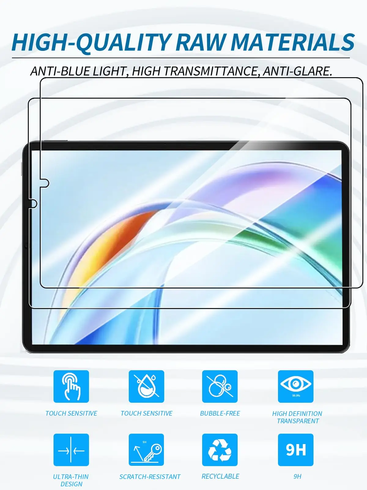 8.7 inch Tempered Glass Film for Honor Pad X7 (2025) Tablet 9H Hardness Anti-Scratch Touch-Sensitive HD Clear Screen Protector