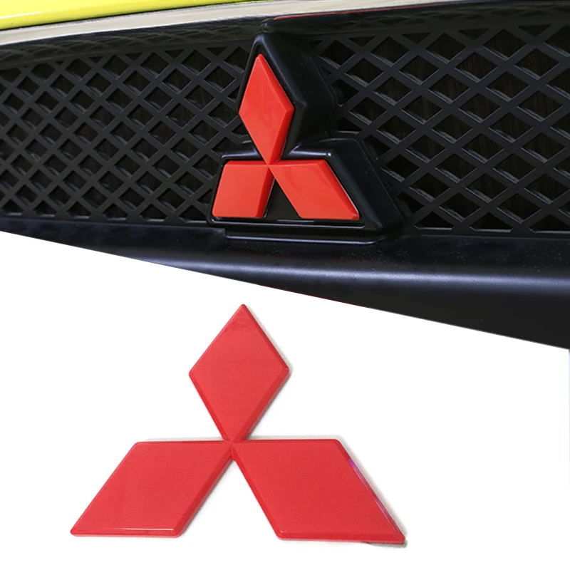 ABS Emblem For Mitsubishi Lancer Pajero V3 Car Head Front Grille Badge Rear Trunk Refitting Stickers Auto Exterior Accessoreies