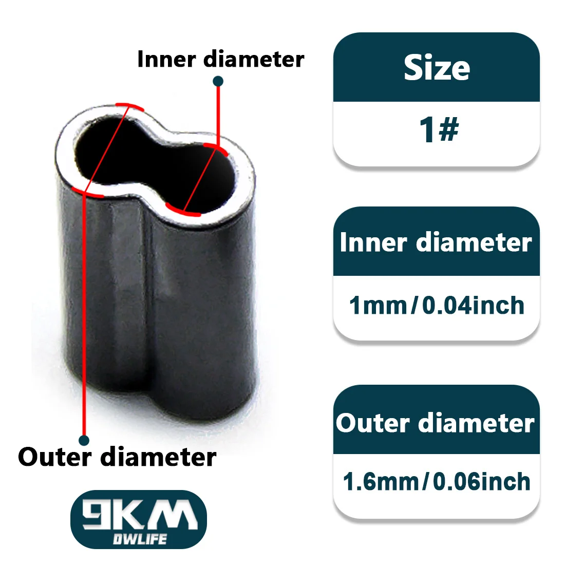 9KM 50Pcs Angeln Crimpen Ärmeln Draht Rohr Angeln Einzigen Doppel Barrel Angelschnur Zubehör Rohr Stecker
