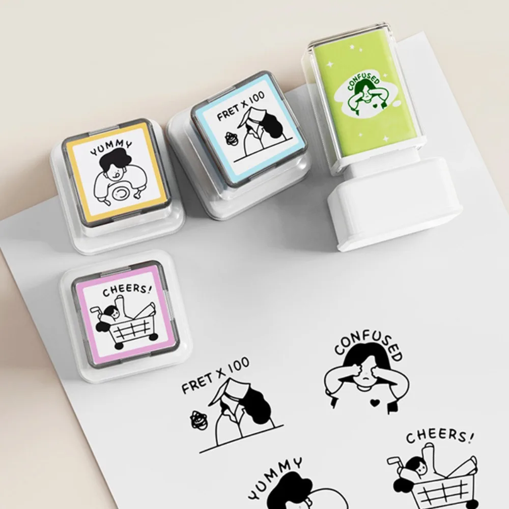 Kawaii Traceless Account Seal DIY Cartoon Seal Box Handmade Stamps School