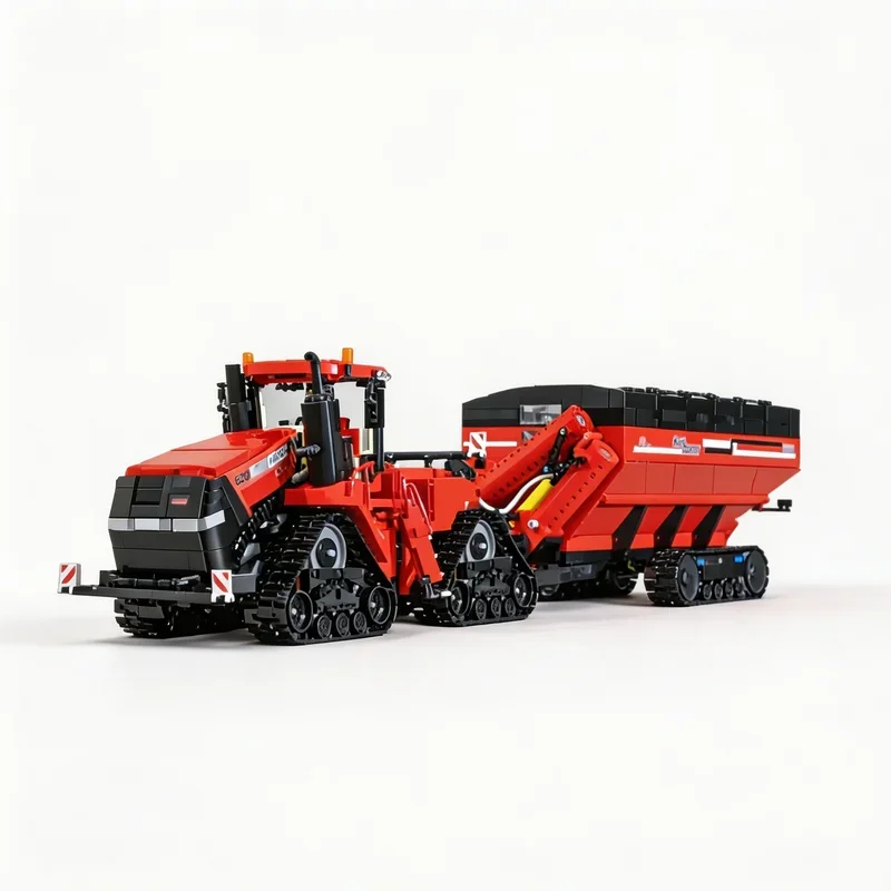 

MOC Farm QuadTrac 620 Tractor And Elmer HaulMaster 2000 Tipper Trailer DIY Creative Technology Assembly Building Blocks Gift Set