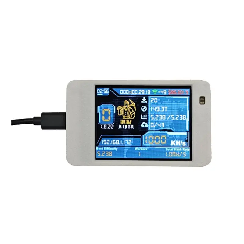 AED7-1000KH/S Nmminer Solo Miner Home Bitcoin BTC Crypto Solo Lottery Miner 2.8 Inch Color Display Nmminer