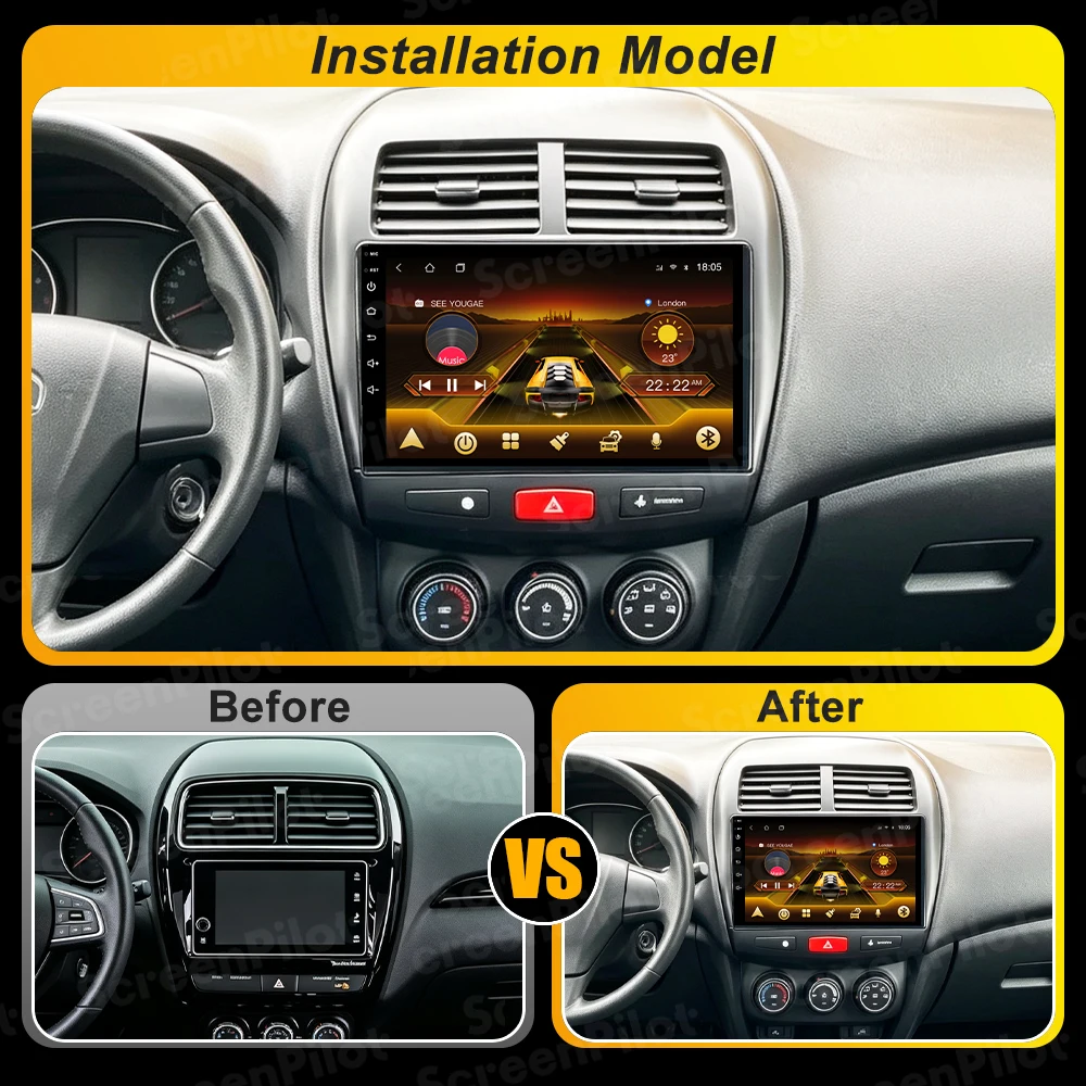 10 Inch Android 16 For Mitsubishi ASX 1 2010-2018 Car Radio Stereo Head Unit  Multimedia Video Player GPS Navigation 2K QLED RDS