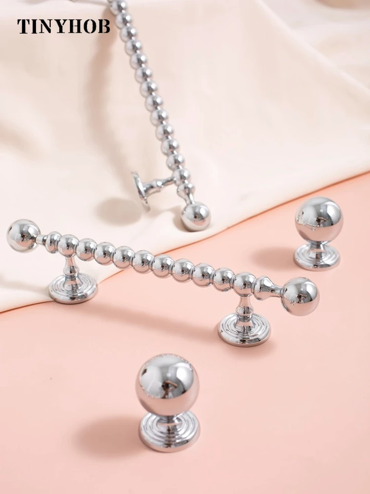 

Nordic Art Handle / Brass T Bar Cabinet Furniture Handle and Knobs for Kitchen Cupboard Door Pulls / Small Round Bead Handle