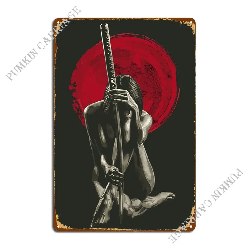 

Female Samurai Metal Plaque Customize Mural Home Home Retro Tin Sign Poster