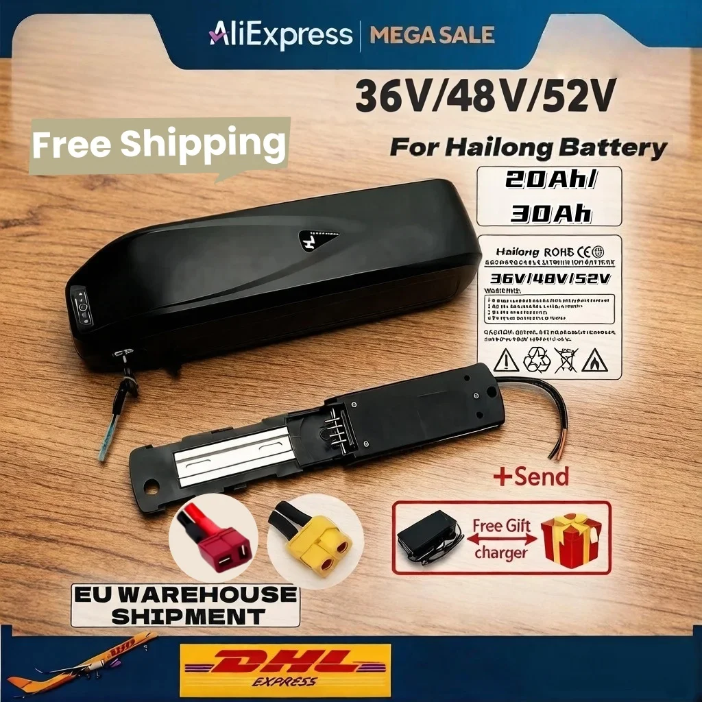 New for Hailong 36V 48V 52V Brand New 20Ah 30Ah high quality  Battery for Bafang BBS02 BBS03 BBSHD Motor +BMS Customizable Plug
