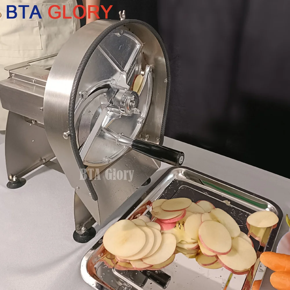 Commercial Manual Apple Lemon Potato Carrot Onion Garlic Vegetable Fruit Chips Cutter Slicer Machine
