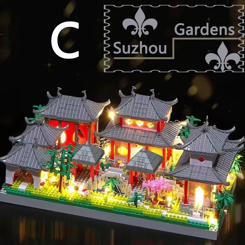 

Mini Building Blocks Suzhou Garden DIY City Street View Classic Famous Chinese Traditional Garden Bricks For Adult Kid Toys