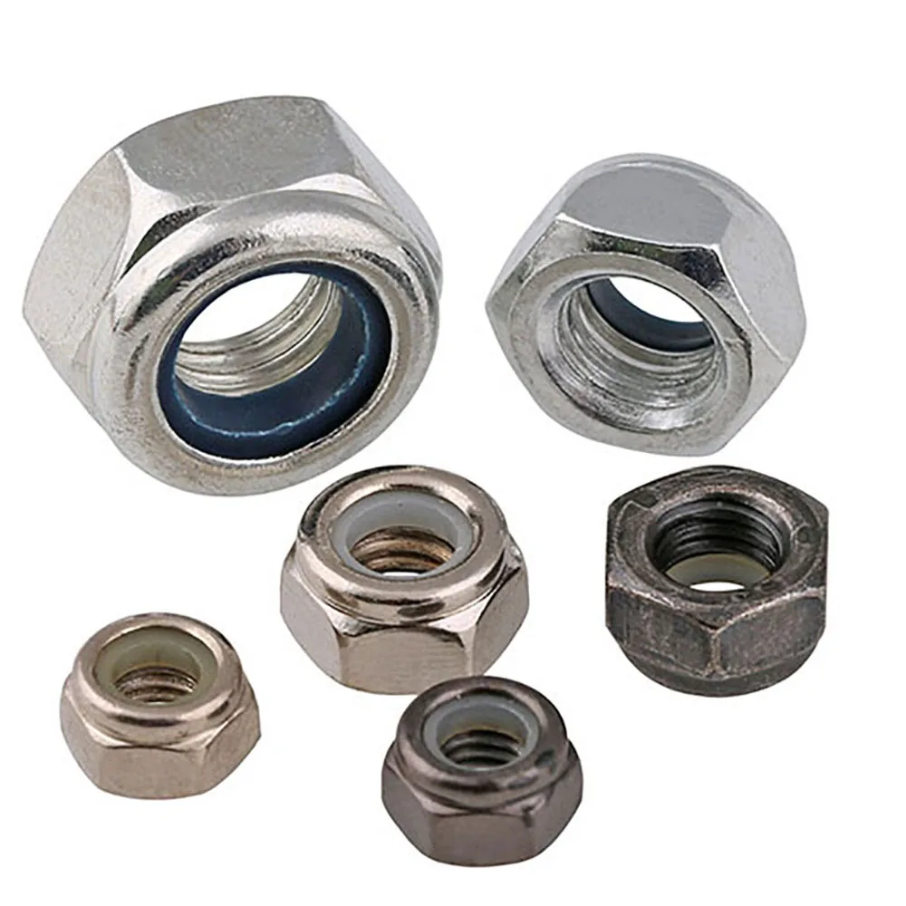 10Pcs/lots Nylon Self-locking Nuts M2 M2.5 M3 M4 M5 M6 M8 M10 M12 M14 M16 Anti-loose Non-slip Nut For Screw Bolt Fasteners