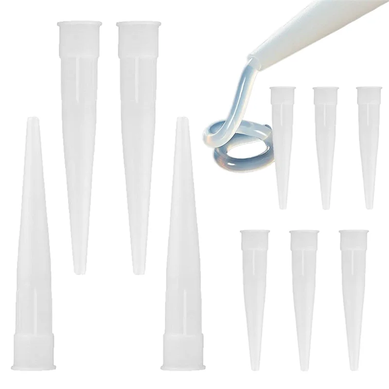 LUWEI 100 قطعة من فوهات السد البلاستيكية أداة تمديد فوهة السد لأداة توزيع فوهات السد، سهلة الاستخدام، بيضاء #4