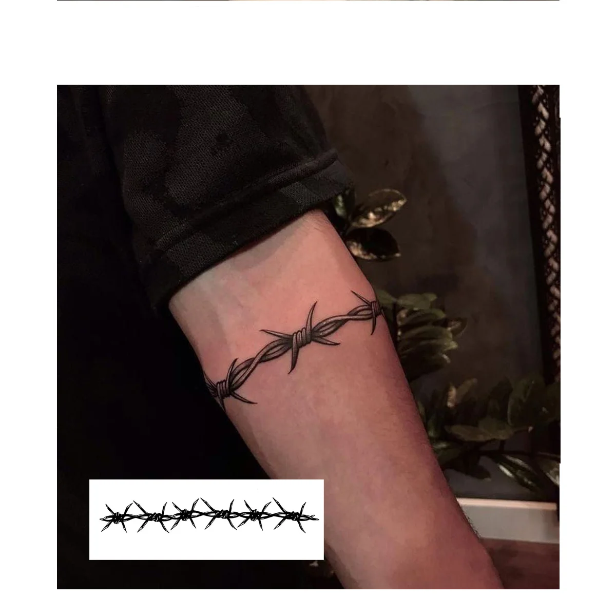 Wire Thorn Temporary Tattoo,Lasts To 15 Days New Technology Magic Waterproof Semi Permanent Sticker.