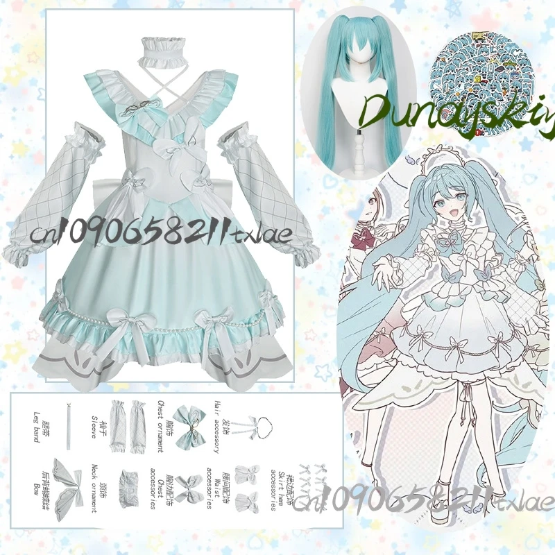 

Pjsk Project SEKAI аниме игра Mikuuu костюмы для косплея парик аксессуары водный синий платье Лолиты наклейки Kawaii Jirai Kei Хэллоуин