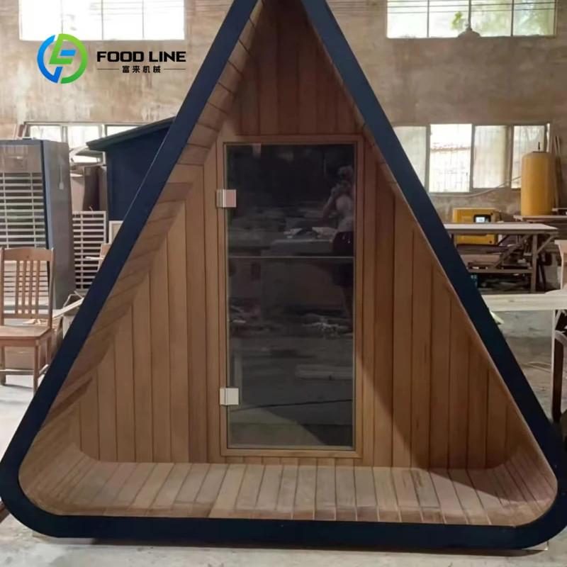 Customized Red Cedar Outdoor Pod Sauna Room Arched Dome Wooden Sauna Cabin with Glass Door Side Windows