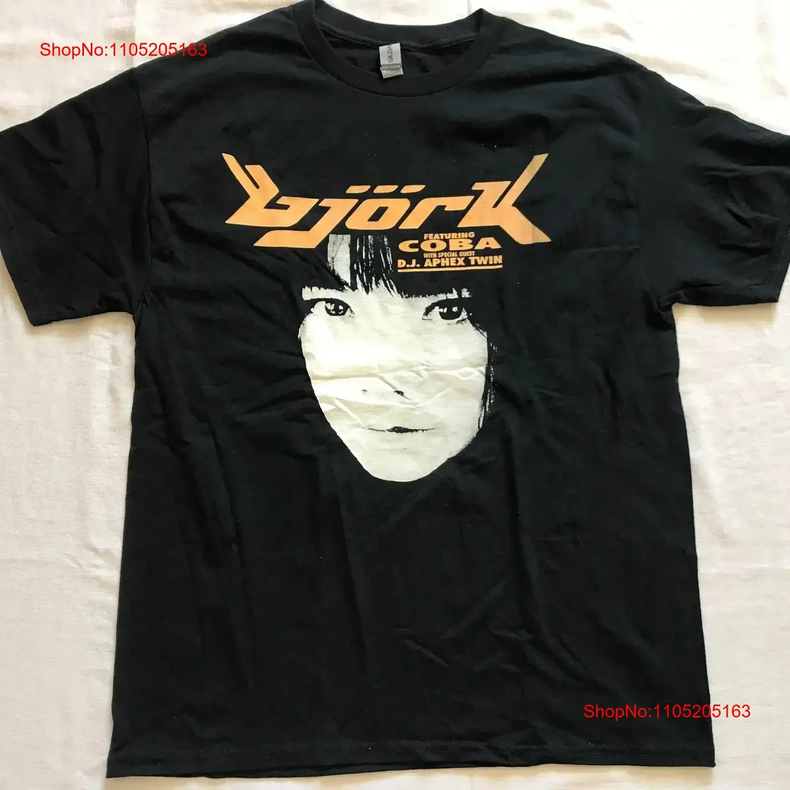 BJORK APHEX TWIN COBA ELECTRONIC 1995 TOUR T SHIRT LARGE SIZE vintage Washed Comfortable graphic Casual Slightly fashion
