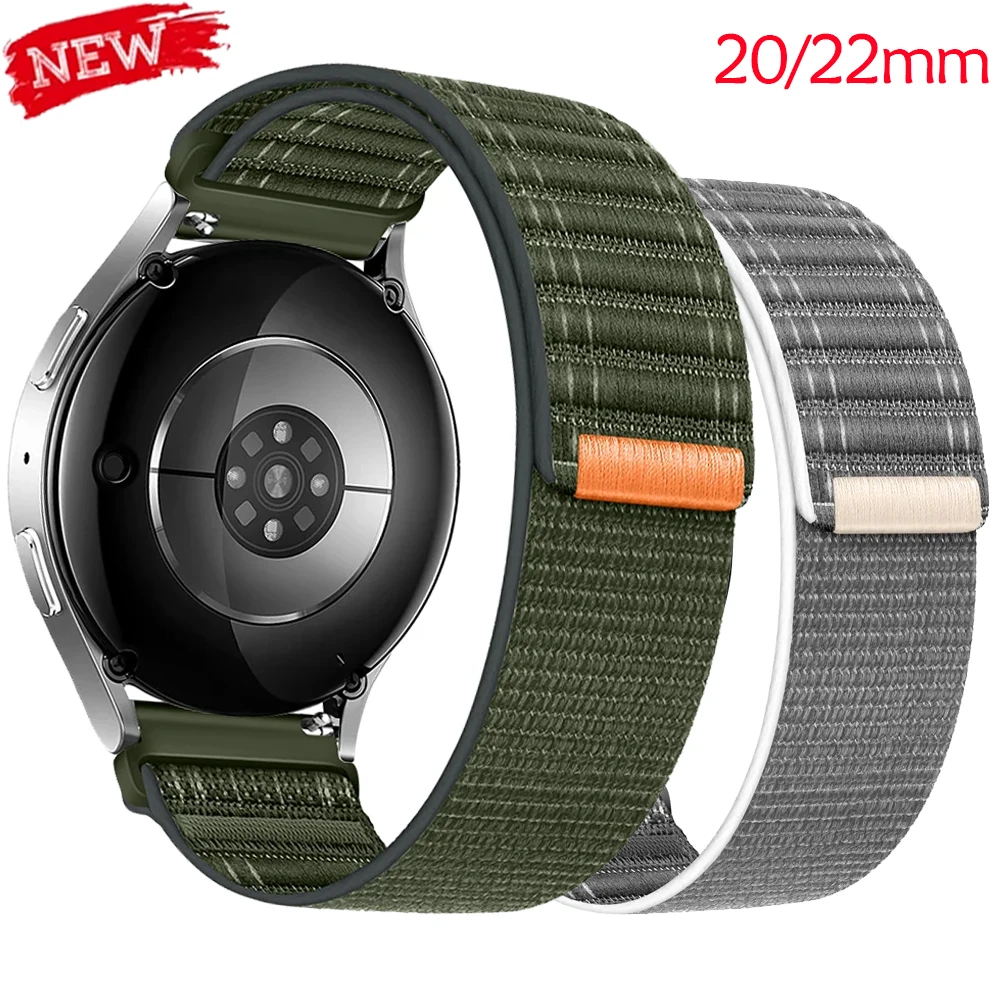 20mm Nylon-Schlaufenarmband für Samsung Galaxy Watch 7/6/5/4 40mm 44mm 22mm Sportarmband für Huawei Watch GT6/5 4Pro GT3 46mm Armband